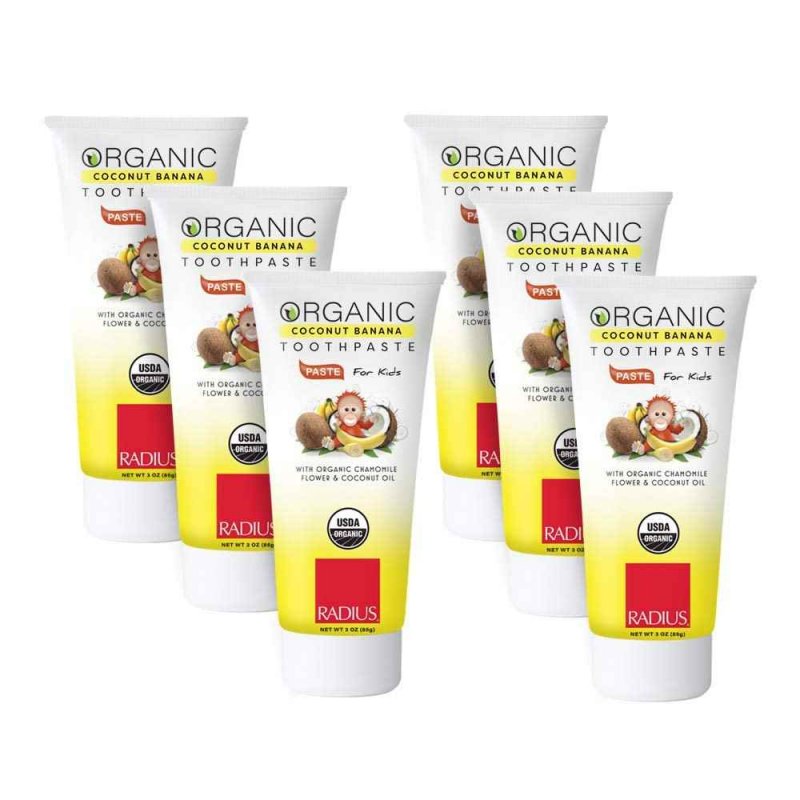 Organik Çocuk Diş Macunu, Hindistancevizi ve Muz, 85 gr, Radius, 06/2022