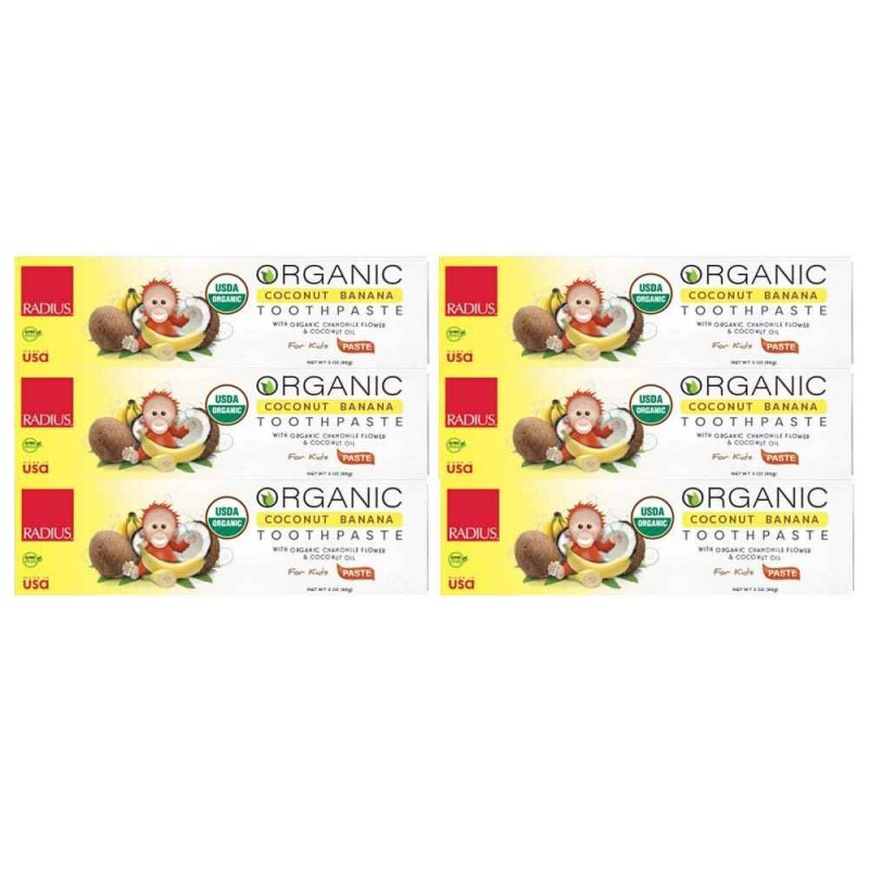 Organik Çocuk Diş Macunu, Hindistancevizi ve Muz, 85 gr, Radius, 06/2022