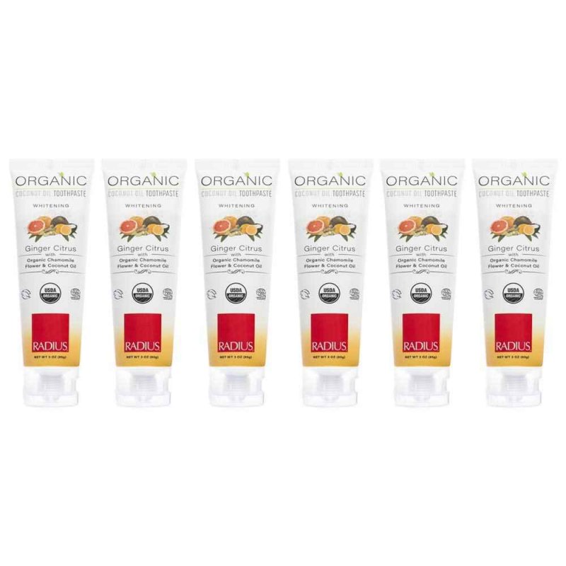 Diş Beyazlatıcı Organik Diş Macunu, Zencefil Narenciye, 85 gr, Radius 07/2022