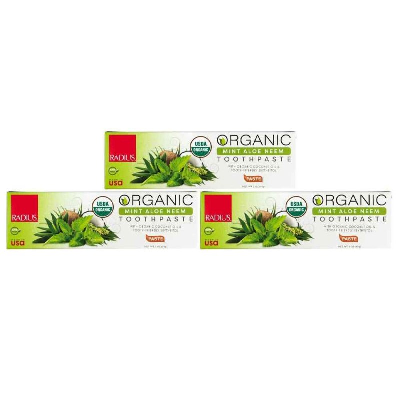 Organik Diş Macunu, Nane Aloe Neem,85 gr, Radius 06/2022