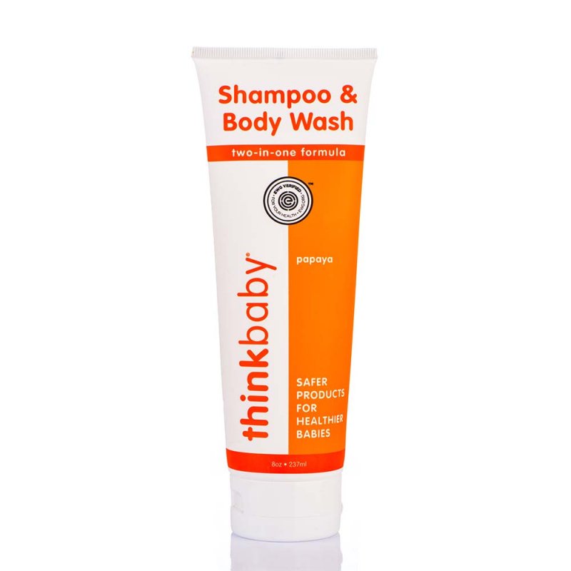 Doğal Bebek Saç ve Vücut Şampuanı, Papaya (237 ml), (Yenidoğan - 36 ay), Thinkbaby